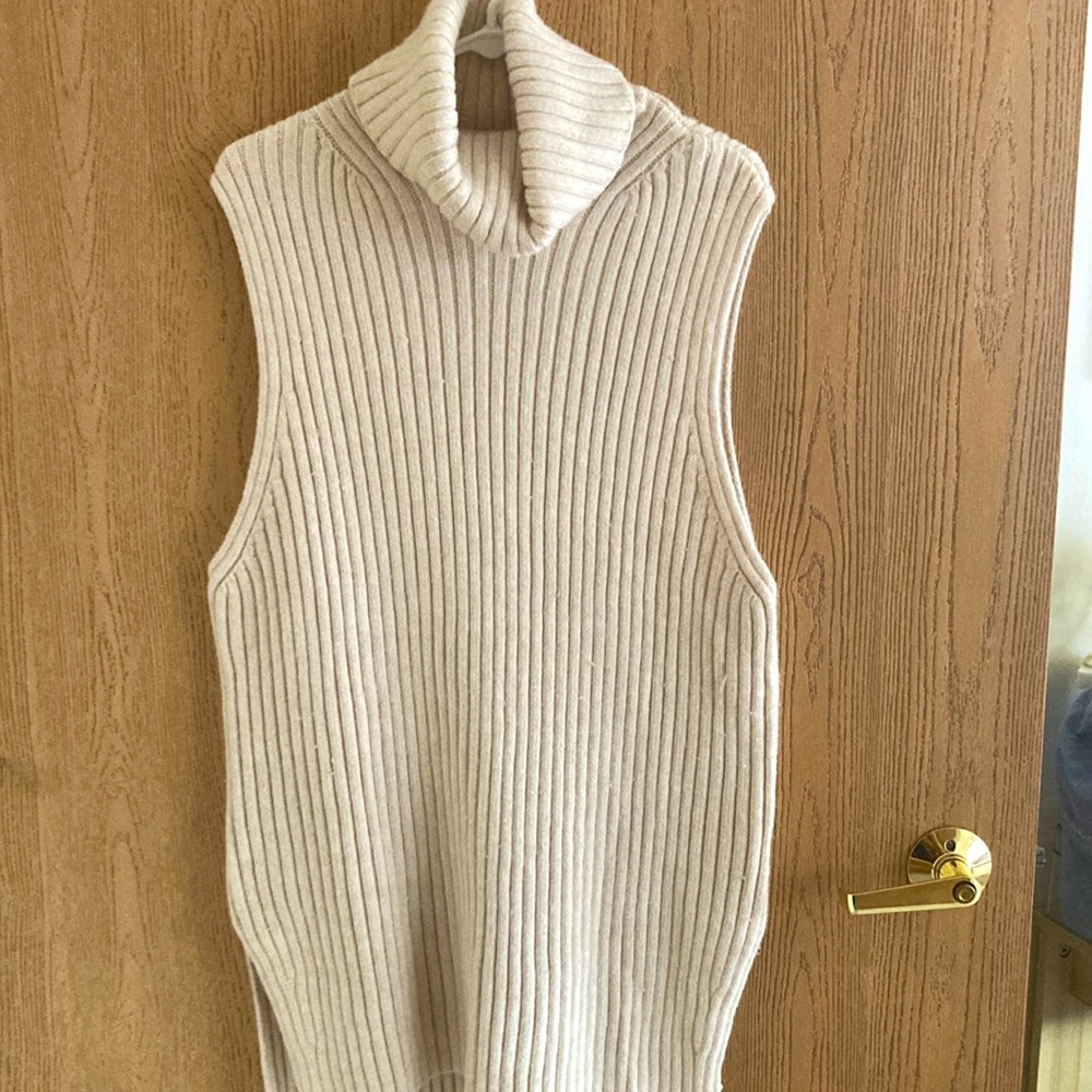 COPY - Ribbed Cowneck Sleeveless Sweater Dress